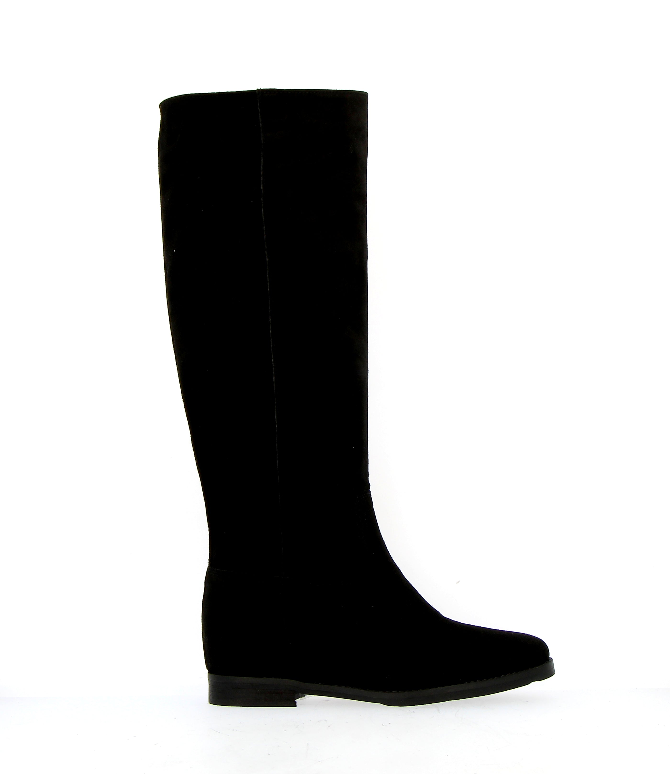 Stivale in camoscio nero con zeppina interna