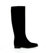 Stivale in camoscio nero con zeppina interna