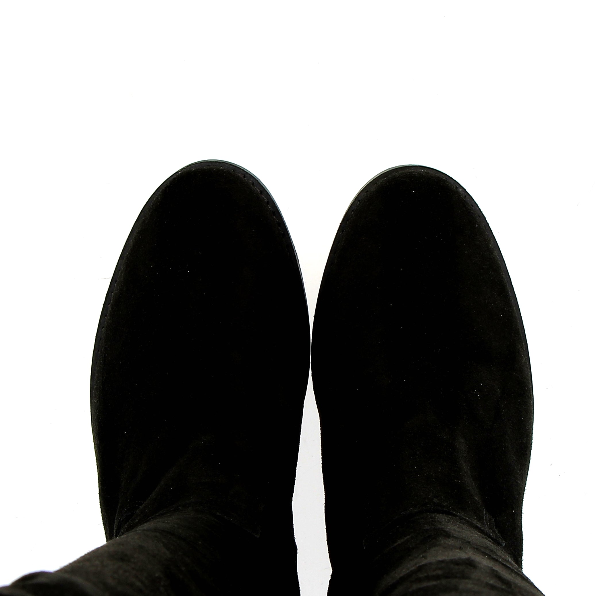 Stivale in camoscio nero con zeppina interna