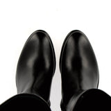 Stivale in pelle nera con zip