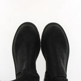 Black stretch vegan boot with zip