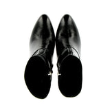 Stivaletto zippato su tacco in pelle lucida nera