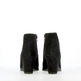 Black suede ankle boot with zip