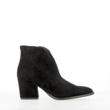 Black suede ankle boot with zip