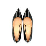 Black lacquered leather pumps