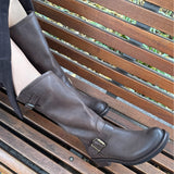 Stivale Biker alto in pelle testa di moro