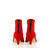 Ankle boot in soft red nappa leather