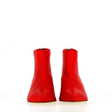 Ankle boot in soft red nappa leather