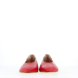 Ballerina babouche in red leather with platinum heel