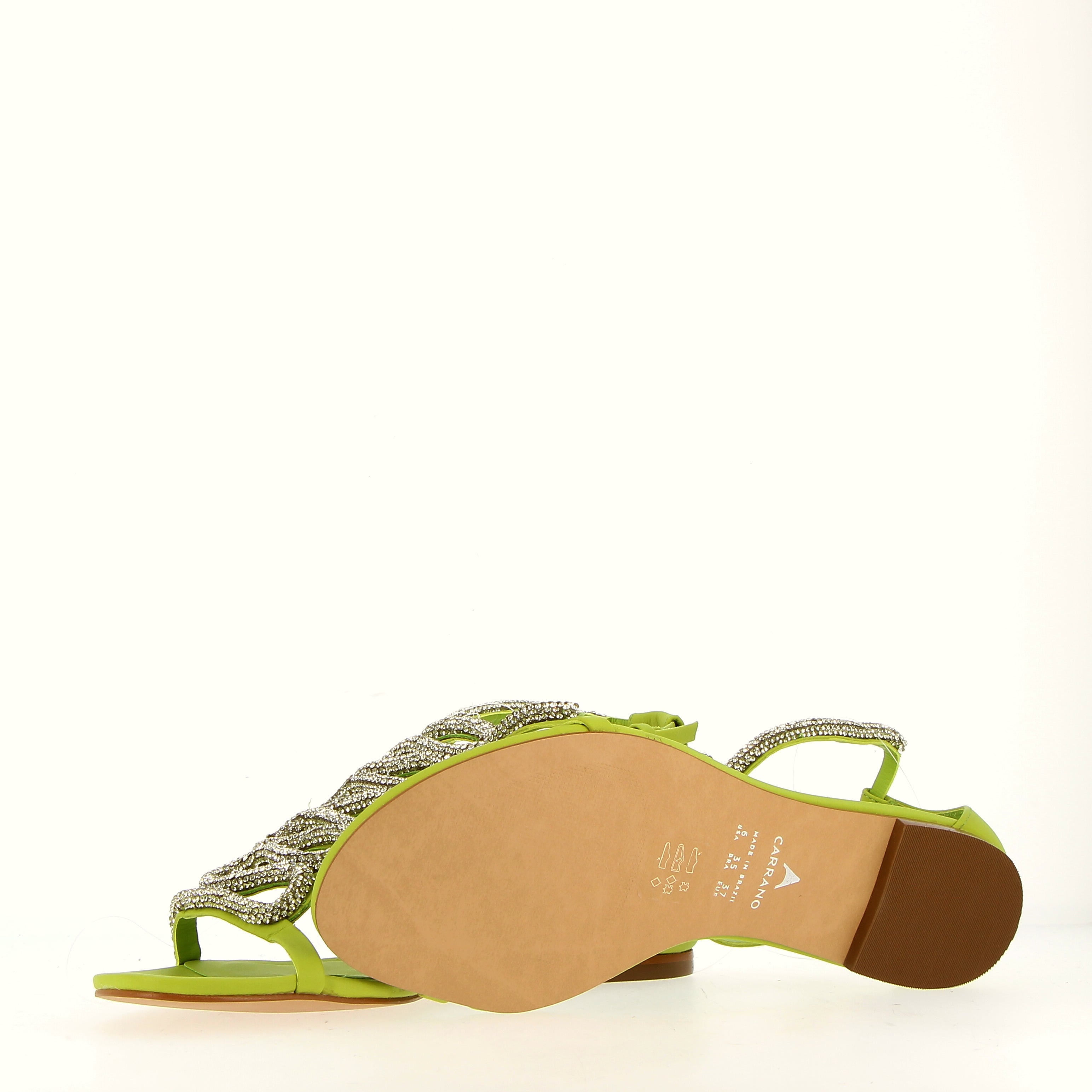 Sandalo basso lime con strass