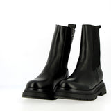 Black calfskin Chelsea boot with zipper