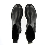 Black calfskin Chelsea boot with zipper