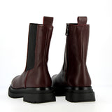 Chelsea boot in vitello bordeaux con cerniera