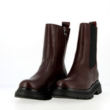 Chelsea boot in vitello bordeaux con cerniera