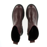 Chelsea boot in vitello bordeaux con cerniera