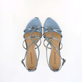 Light blue strappy sandal with rhinestones