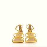 Yellow strappy sandal with rhinestones
