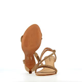 Beige nude sandal with rhinestones