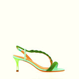 Sandalo verde con strass smeraldo