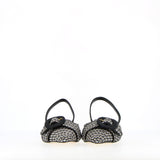 Slingback with multi fabric cleat and black buckle