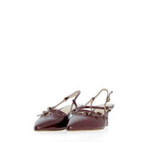 Purple patent leather slingback with straps
