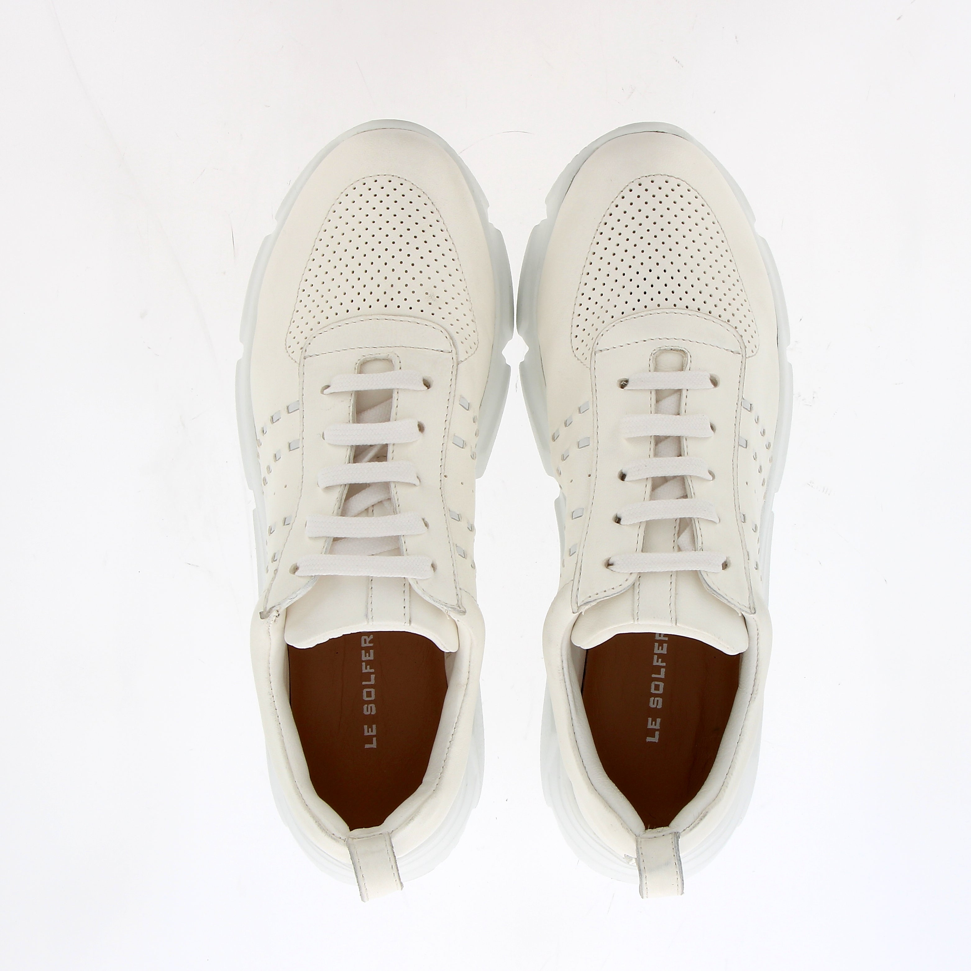 Sneaker in morbida nappa da guanto bianca