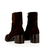 Dark brown suede ankle boot