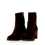 Dark brown suede ankle boot