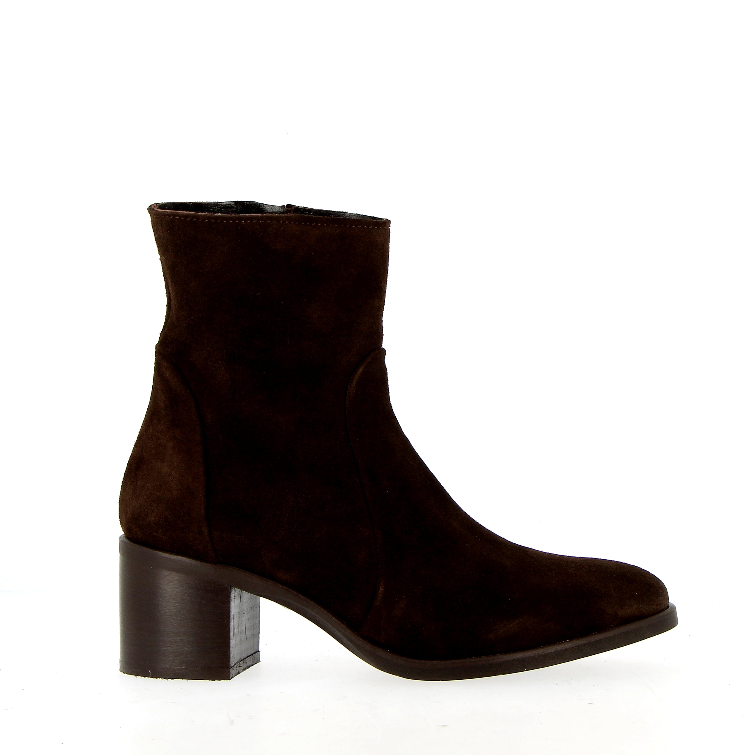 Dark brown suede ankle boot