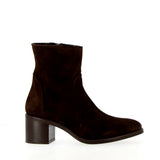 Dark brown suede ankle boot