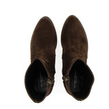 Dark brown suede ankle boot