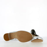 Pucker pump ballerina in nappa platino sfoderata