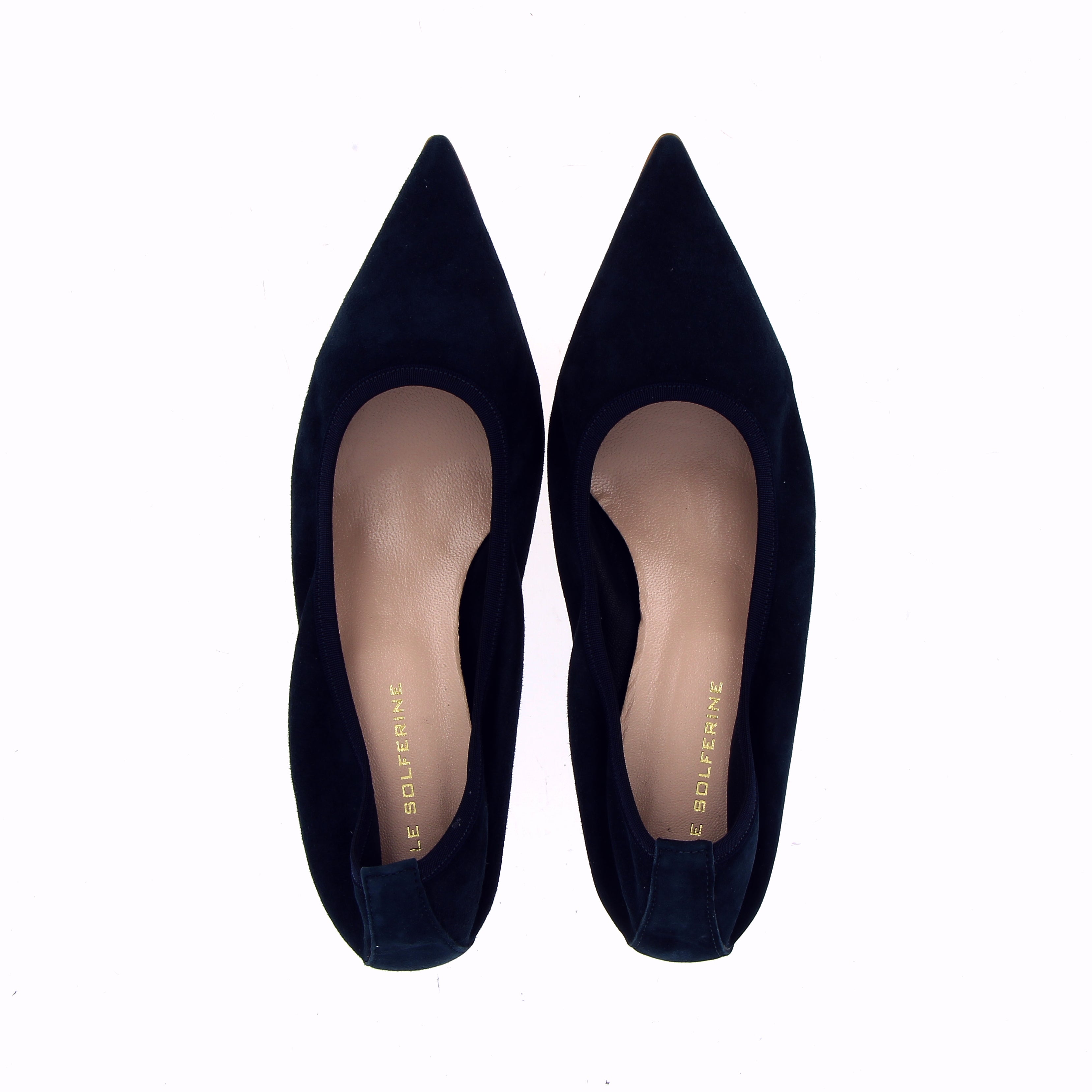 Pucker pump in camoscio blu sfoderato