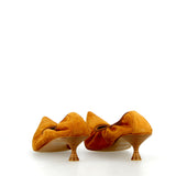 Pucker pump in camoscio cuoio sfoderato