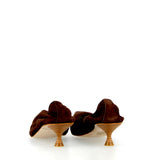 Pucker pump in camoscio testa moro sfoderato