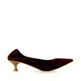 Pucker pump in camoscio testa moro sfoderato