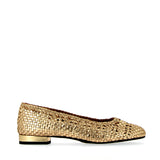 Ballerina in gold braided woven leather
