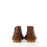 Summer Chelsea boot in braided tan woven leather