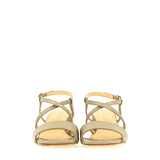 Stone gray sandal with medium heel