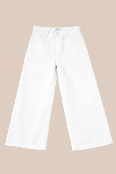 Lucia Crop Wide White Trousers