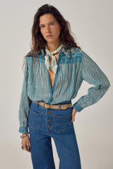 Maria Shirt Mediterranean Stripes Blue