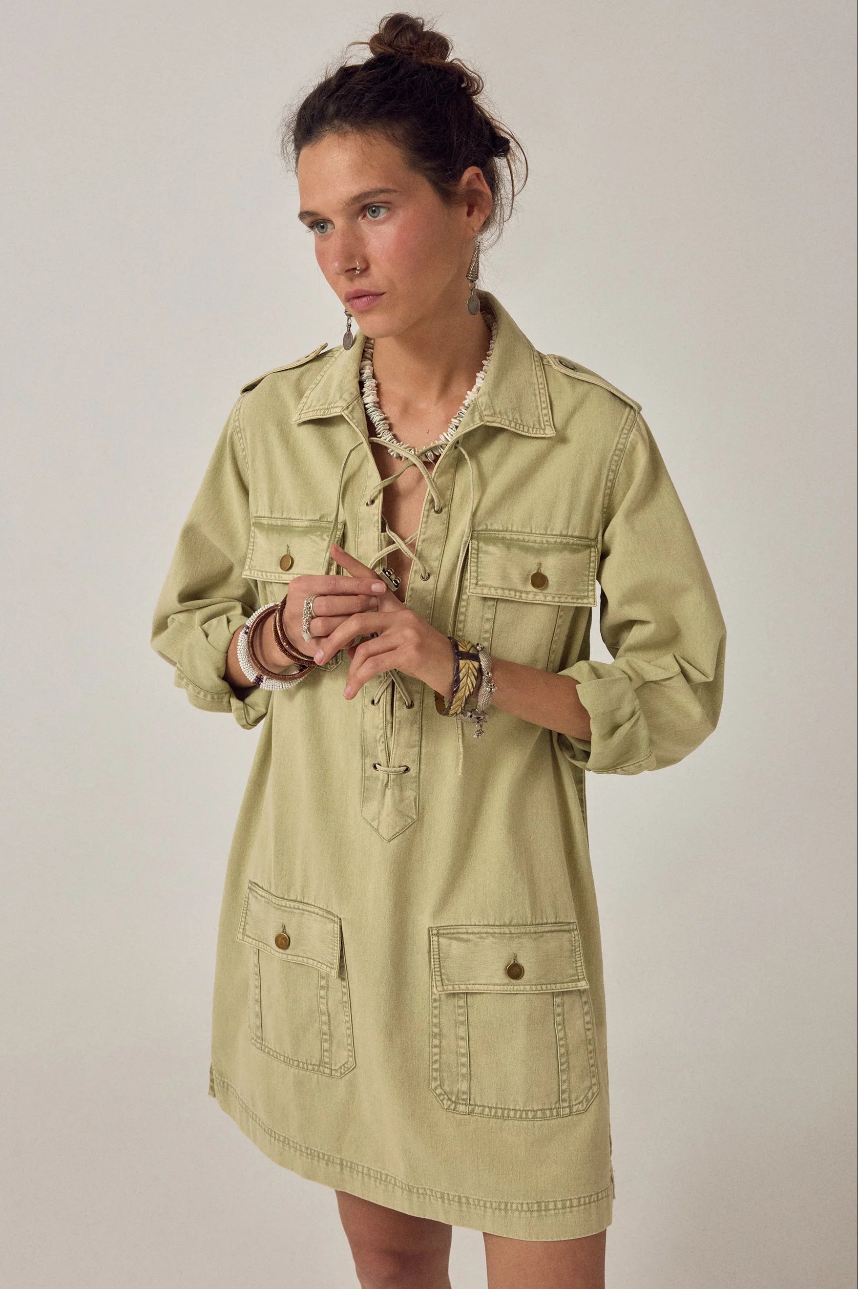 Thalassa Short Dress Khaki