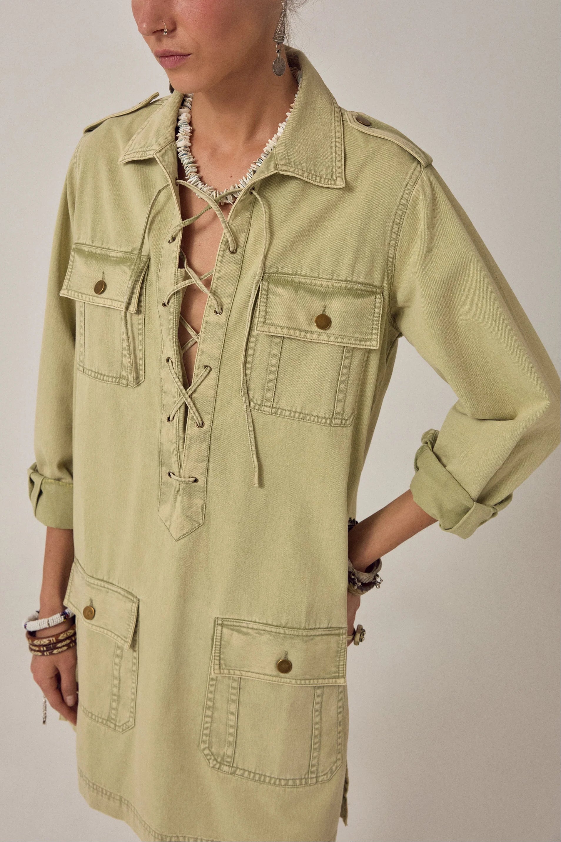 Thalassa Short Dress Khaki