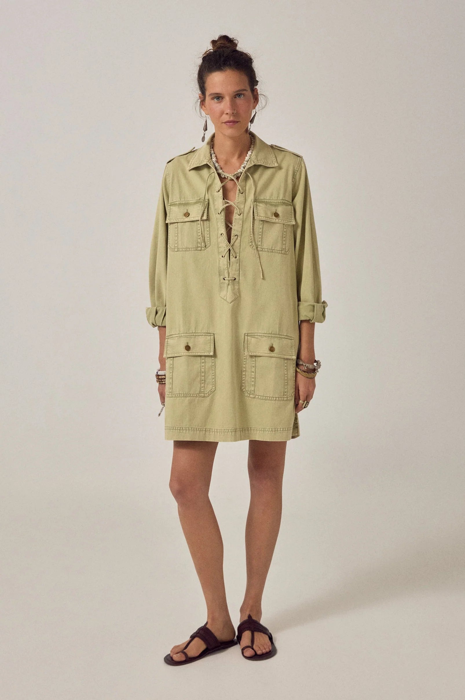 Thalassa Short Dress Khaki