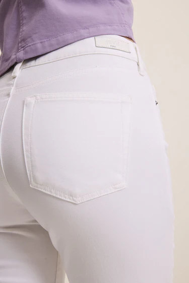 White Maylan cropped flare trousers