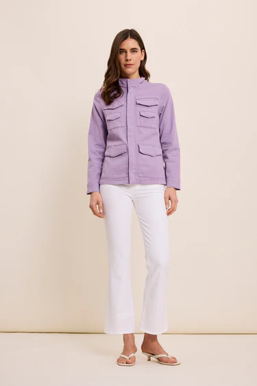 White Maylan cropped flare trousers