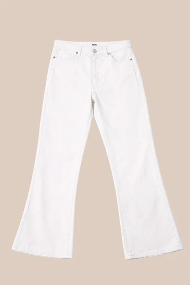 White Maylan cropped flare trousers
