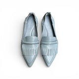 Mocassino in nappa da guanto cielo con frangia