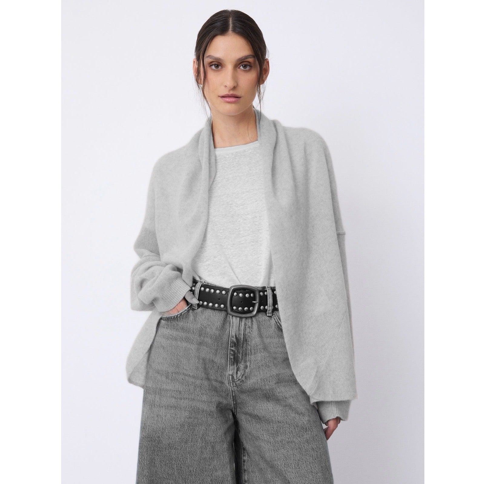 Cardigan in cashmere Diluvia Grigio