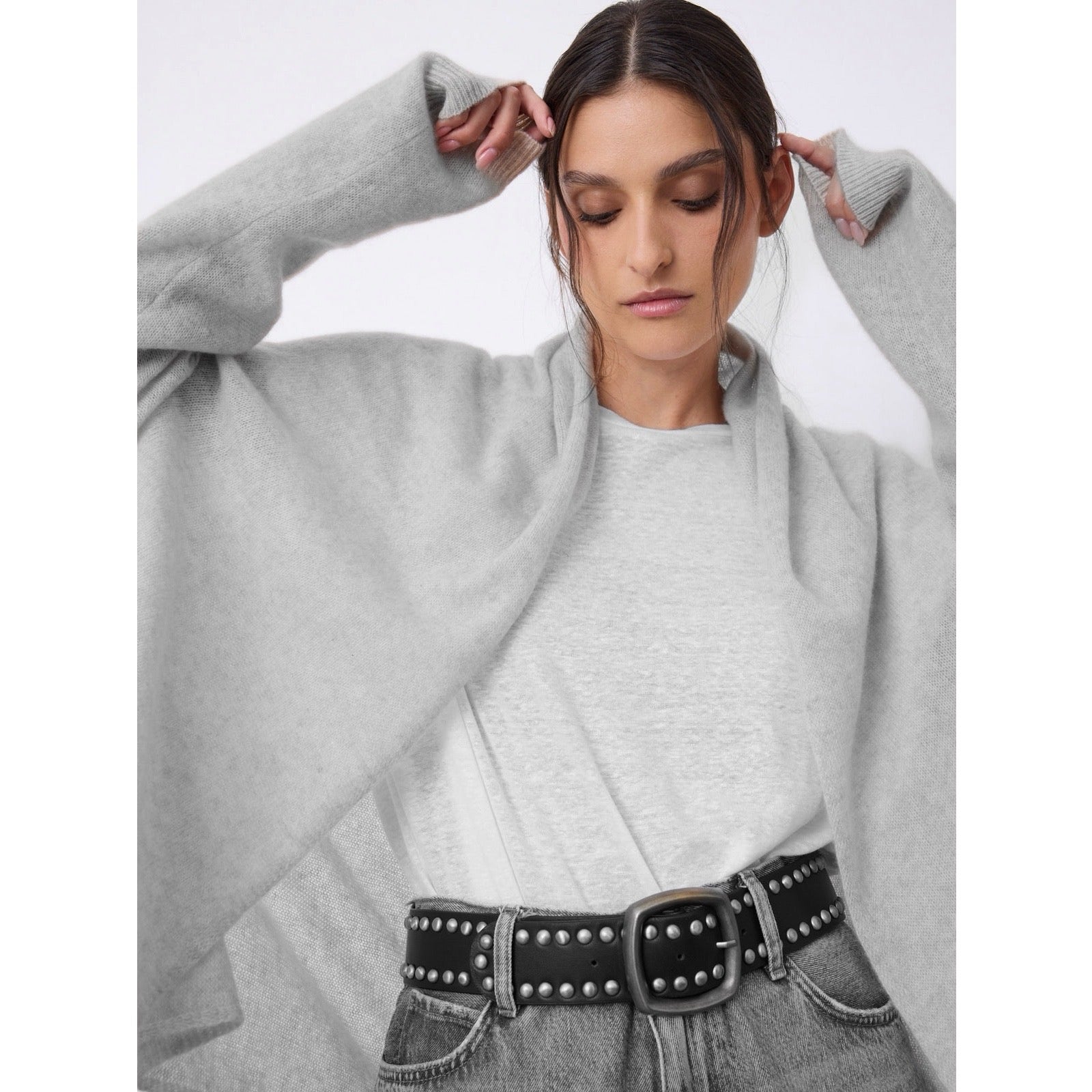 Cardigan in cashmere Diluvia Grigio